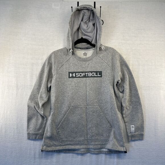 Under Armour Softball Fleece Hoodie Women's size S Gray  Long Sleeve - Picture 1 of 11